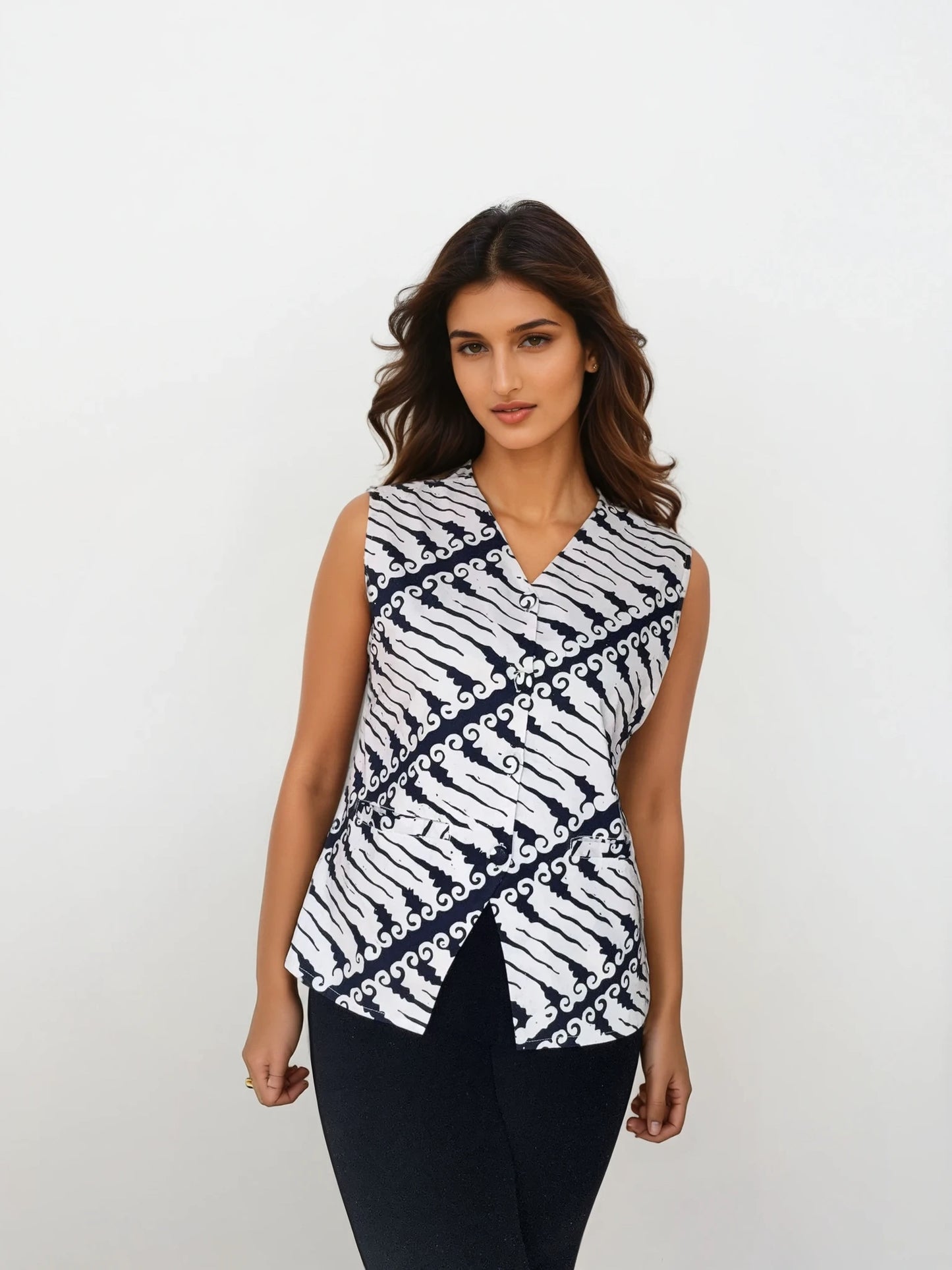 AJENG Waistcoat Top (BLUE)