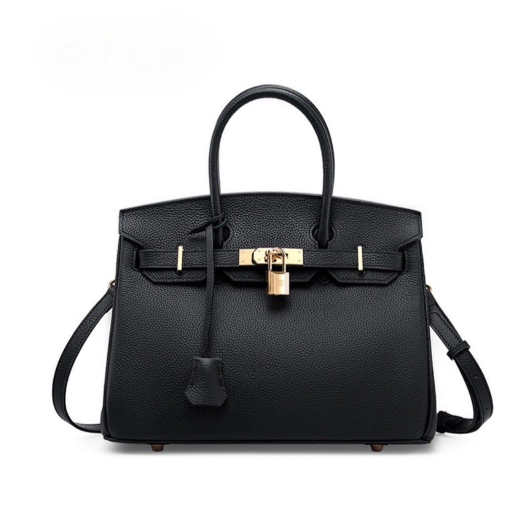RHEA HANDBAG IN BLACK (30cm)