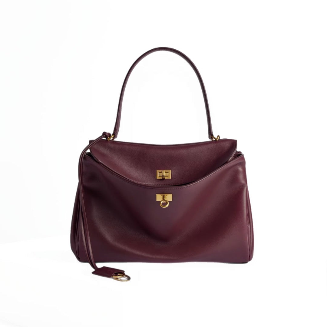 ATHENA MEDIUM HANDBAG IN BURGUNDY