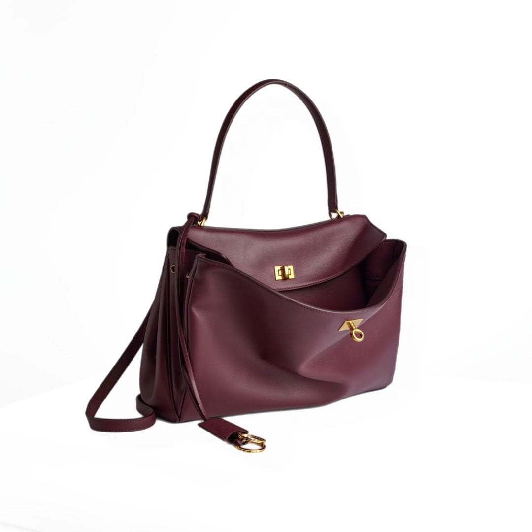 ATHENA MEDIUM HANDBAG IN BURGUNDY