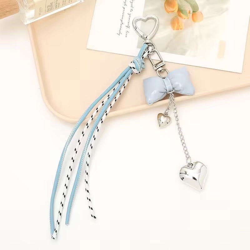 Charming Heart and Bow Bag Charm