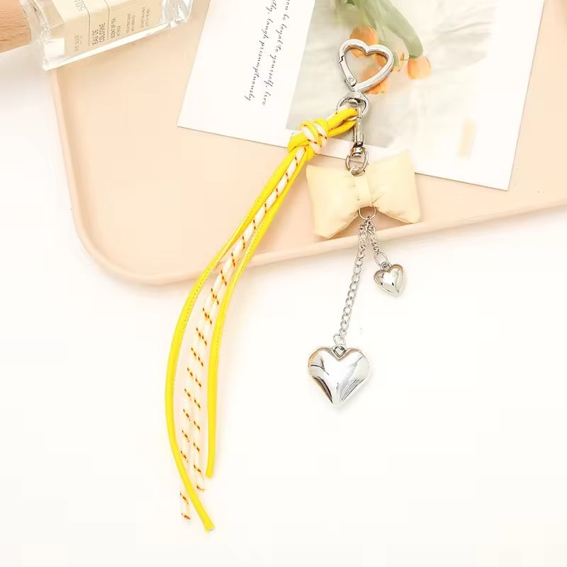 Charming Heart and Bow Bag Charm