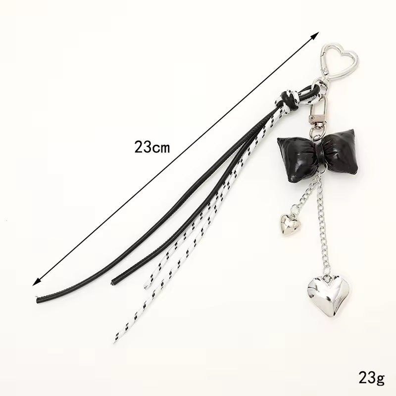 Charming Heart and Bow Bag Charm