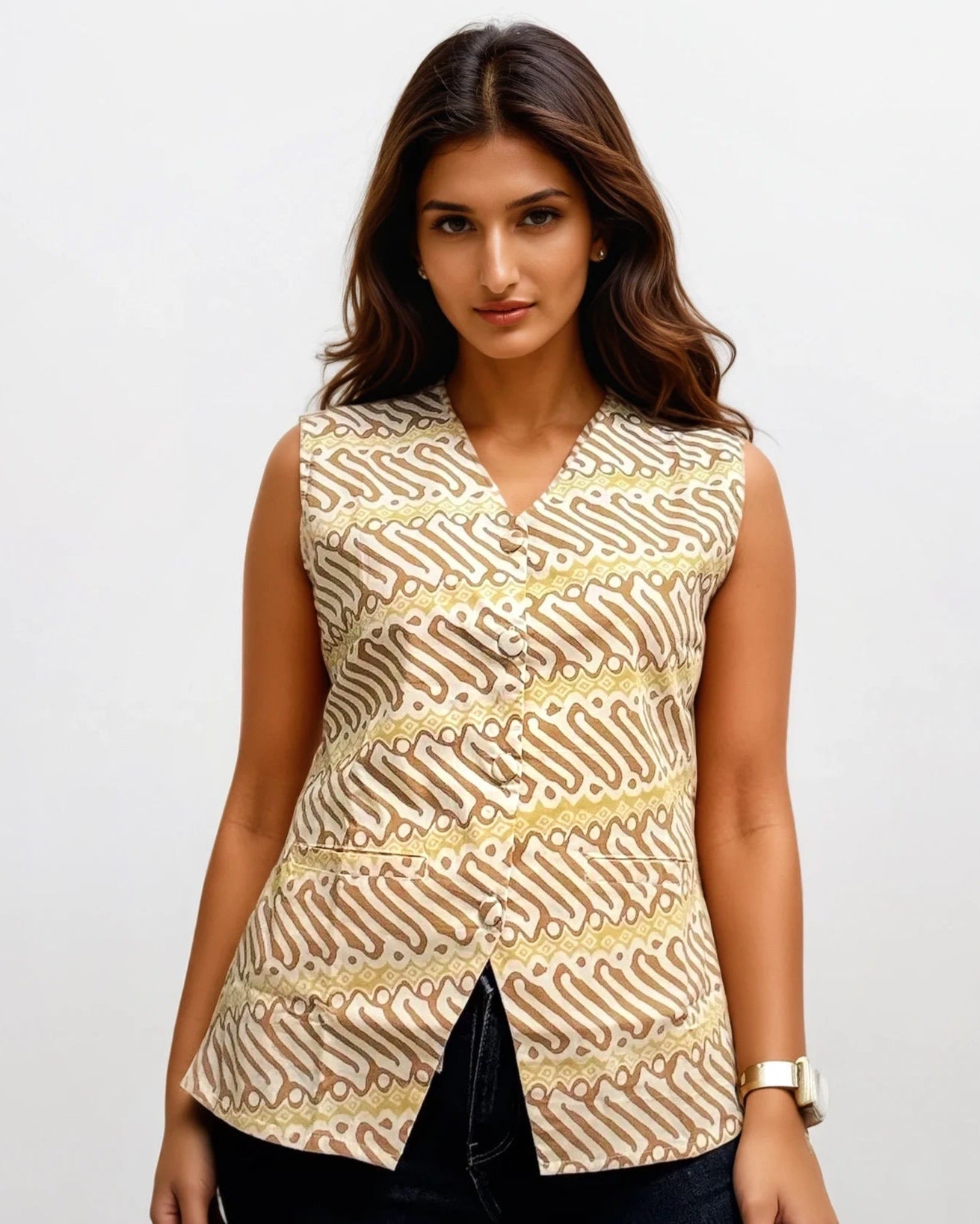 AJENG Waistcoat Top (YELLOW)
