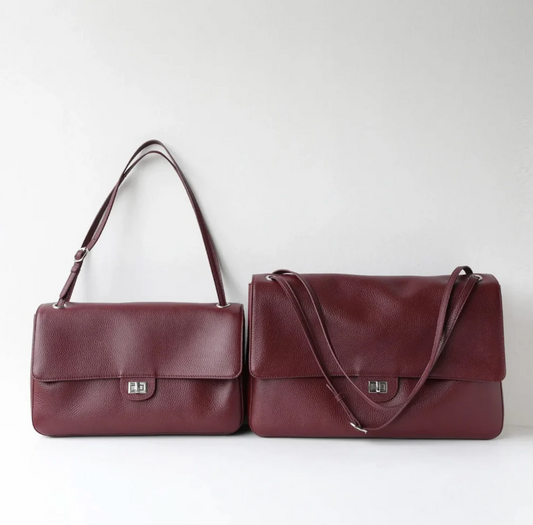 ARTEMIS FLAP BAG IN BURGUNDY